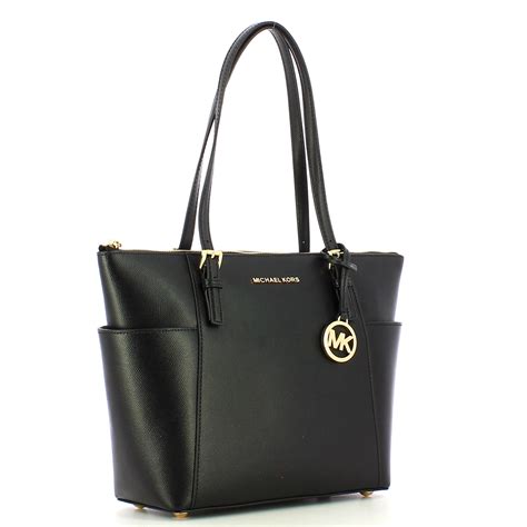 michael kors jet set item ew tz tote|black saffiano leather tote.